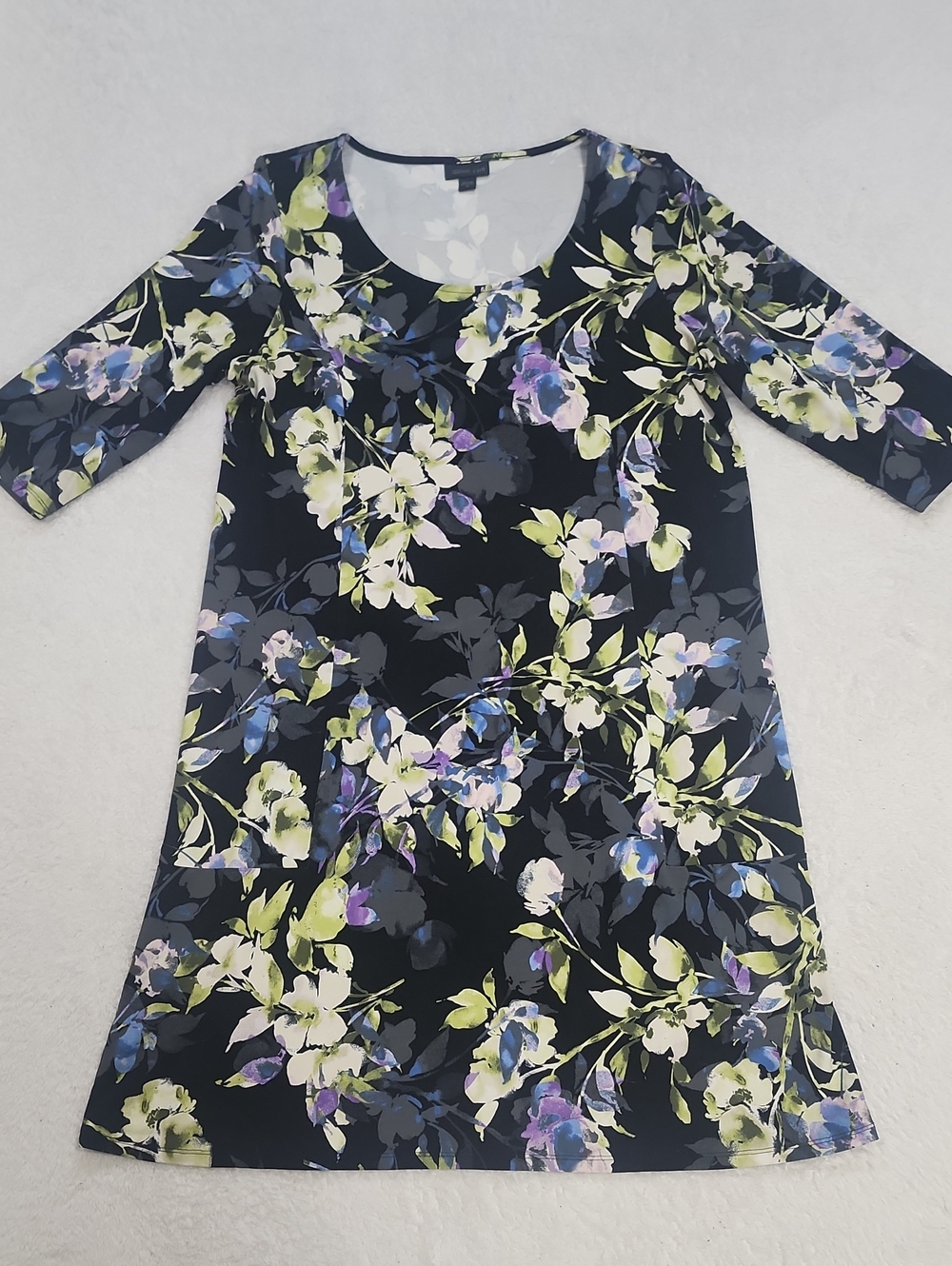 J. Jill Wearever Collection Allium Moonlit Garden Scoopneck Stretch Dress